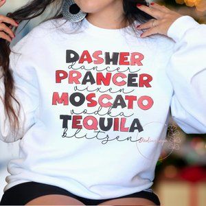 Tipsy Reindeer Unisex Graphic Crew Neck Sweatshirt